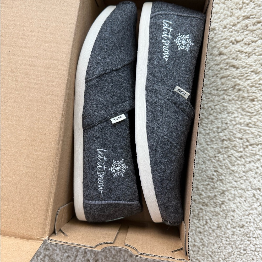 Toms Gray Flats Cozy Slip-On Loafers